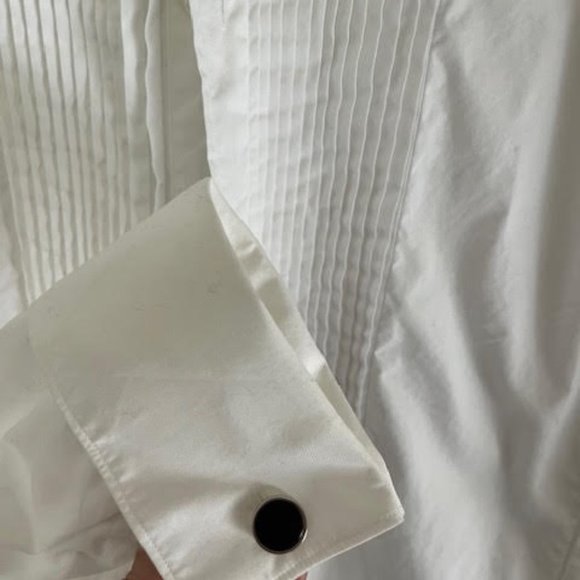 J Crew Thomas Mason Ludlow Tuxedo Shirt w/ Cuff Links M/L - Picture 5 of 6